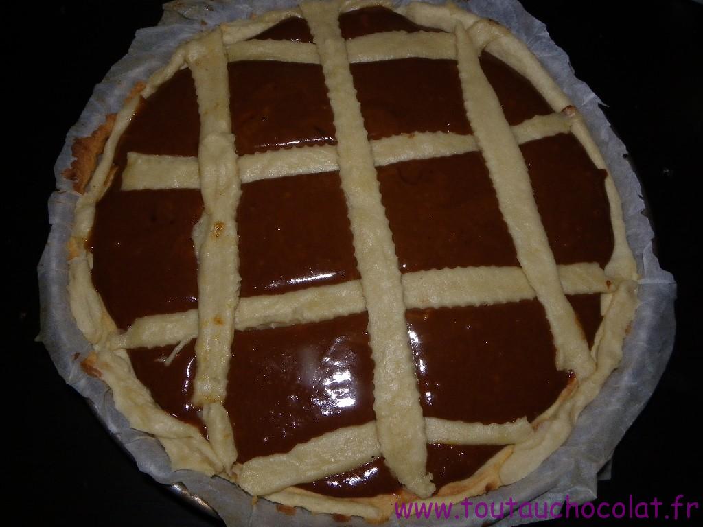 tarte au potimarron et au chocolat noir